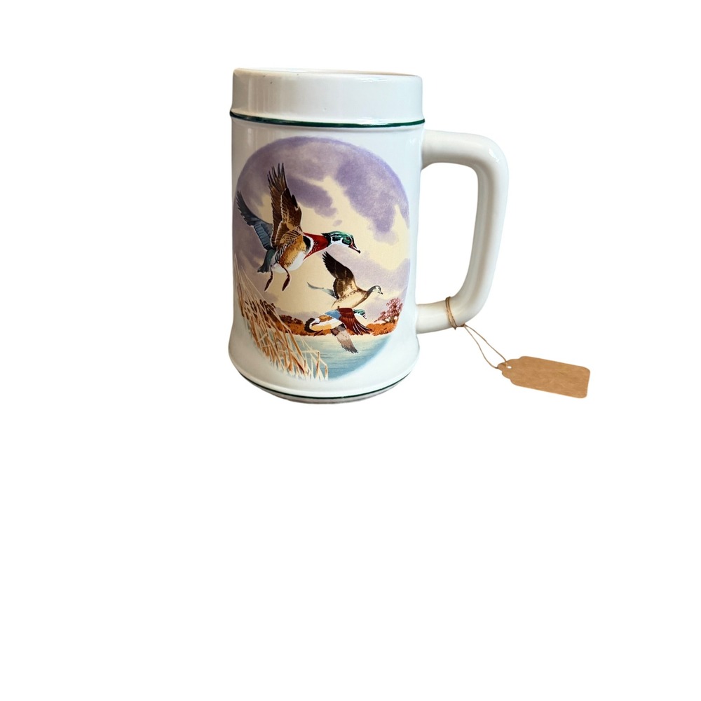 Vintage Mallard Duck Beer Stein Ceramic Wildlife Mug Made in Brazil 5.5 inch